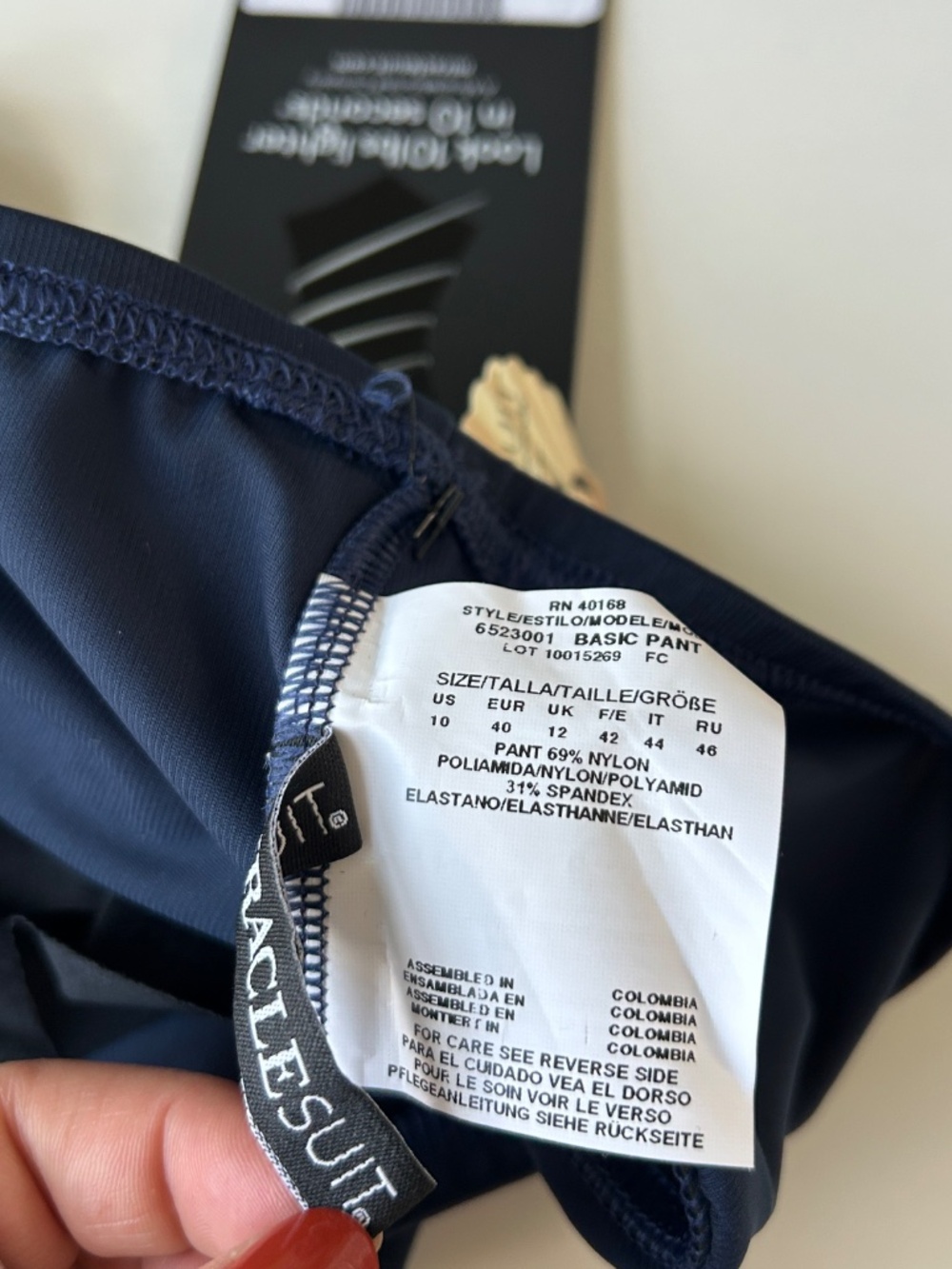 Miraclesuit size 10 Cruise basic pant swim bottom navy tummy control high waist - Picture 7 of 8